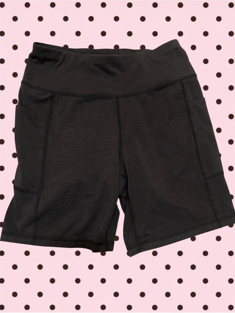 High-Rise Dark Gray Women’s Bike Shorts with Side Pockets